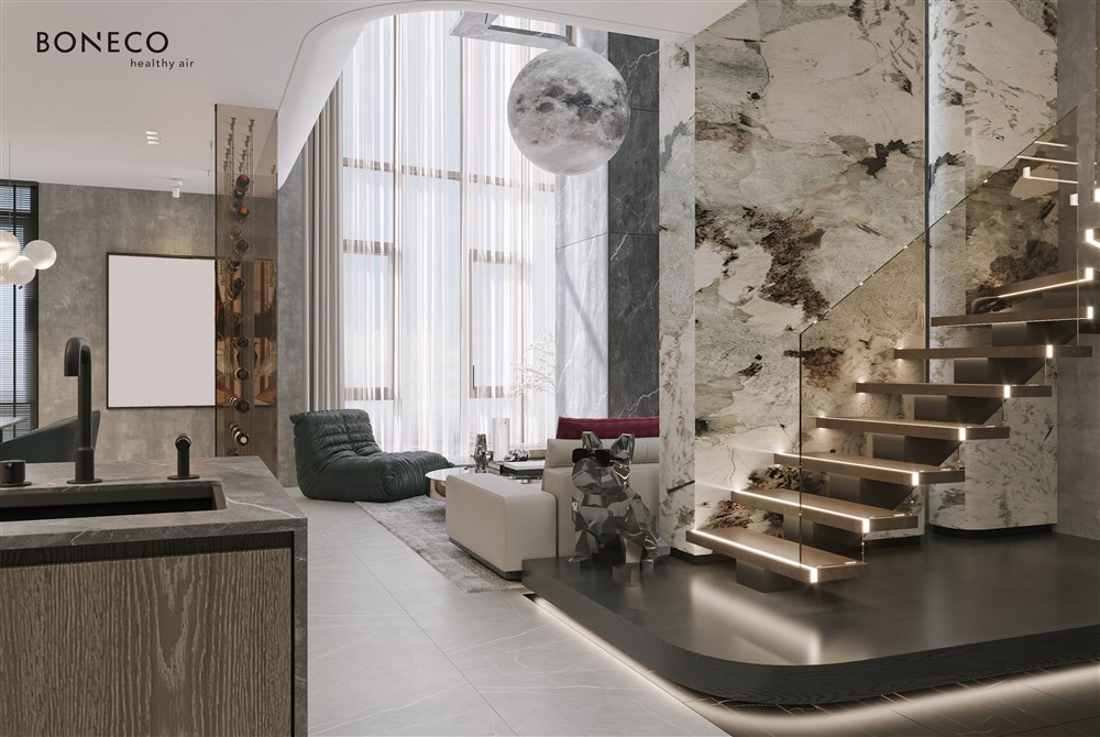 Giải pháp lọc khí và tạo ẩm toàn diện cho căn hộ Duplex 2 tầng