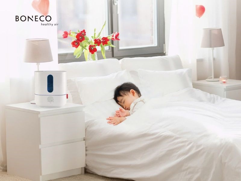 Quà tặng cho trẻ sơ sinh: Máy tạo ẩm BONECO - bảo vệ trẻ từ hơi thở đầu đời