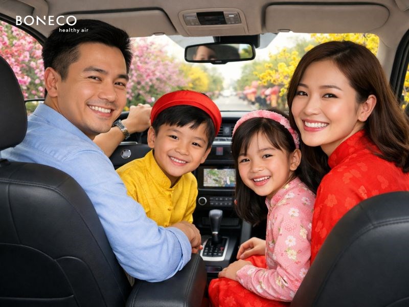 Vì sao nên trang bị máy lọc không khí ô tô BONECO P50 cho chuyến du xuân đầu năm?