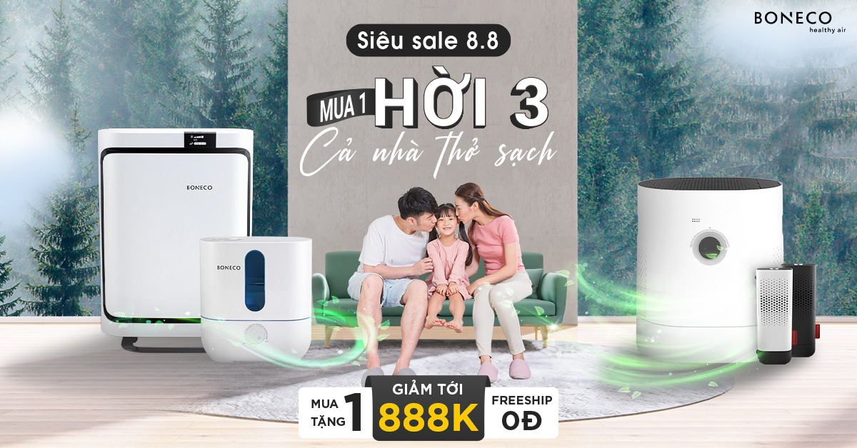 Đại tiệc ngày đôi 8.8 - BONECO tặng voucher đến 888k